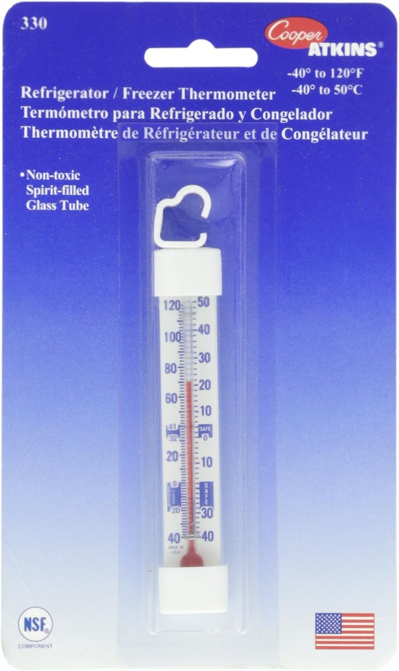 Cooper-Atkins 330-0-1 Refrigerator/Freezer Vertical Glass Tube Thermometer - Image 1